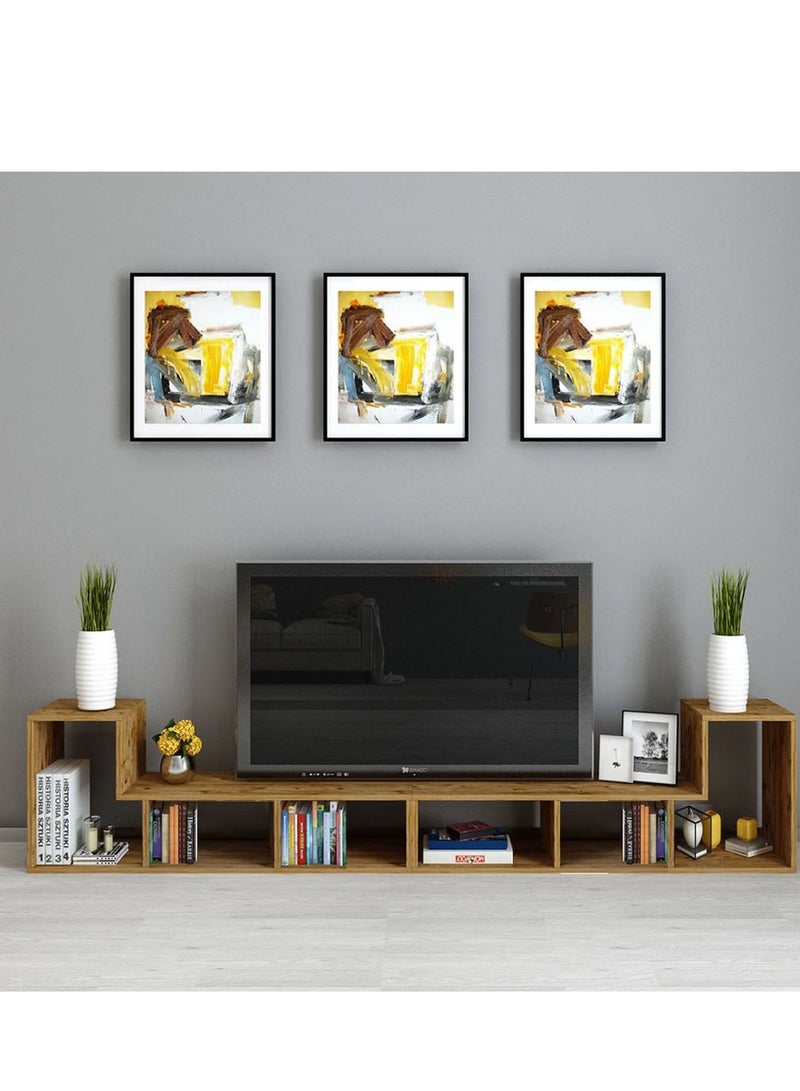 هوم جاليري مكتبة تليفزيون متعددة الاستخدامات بني - Image 2