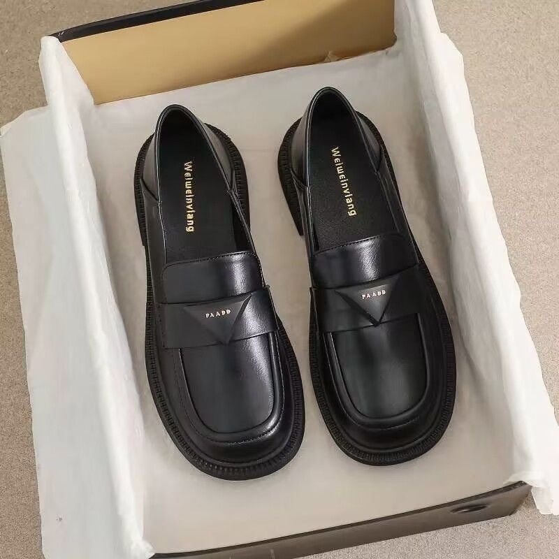 Z35-43 Size Plus Size Women'S Shoes Japanese Style Style British Style Small Leather Shoes Women'S Versatile Widened Loafers 41 Students Jk Single - Image 2