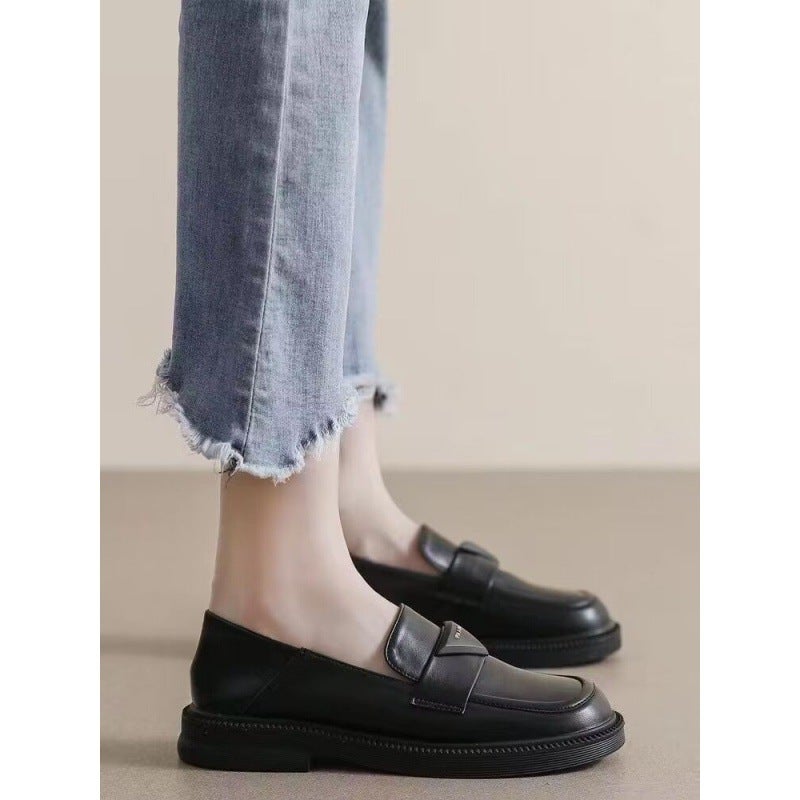 Z35-43 Size Plus Size Women'S Shoes Japanese Style Style British Style Small Leather Shoes Women'S Versatile Widened Loafers 41 Students Jk Single - Image 4