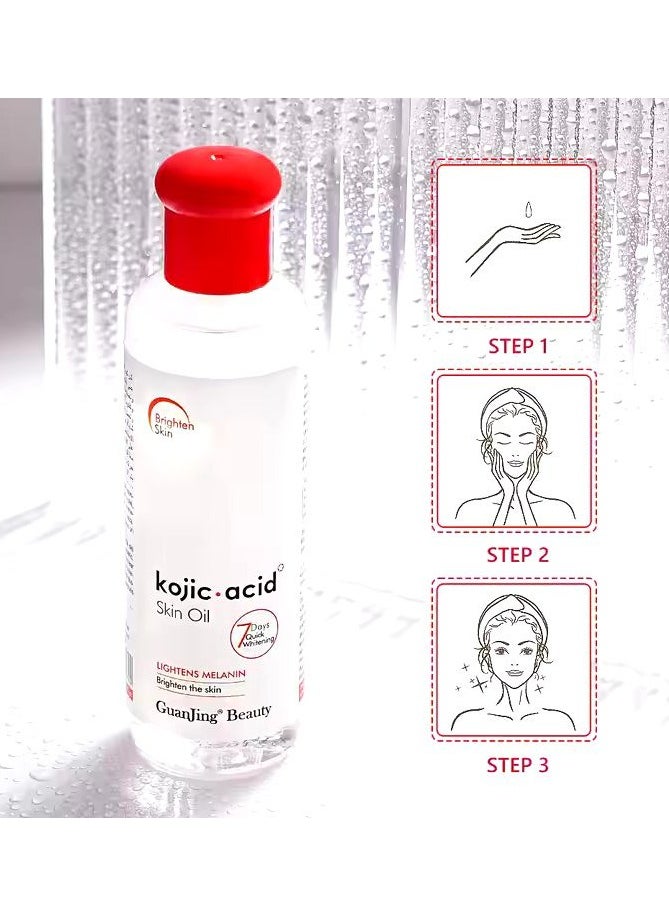 GuanJing Beauty Kojic Acid Whitening Skin Oil Lightens Melanin Brighten the Skin 120ml  - Image 3