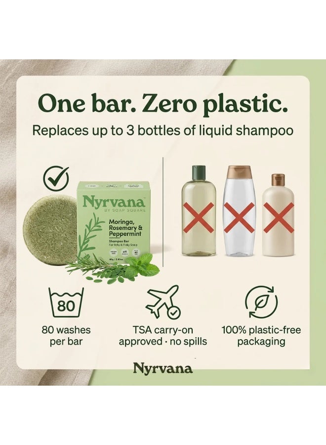 Nyrvana Moringa Rosemary & Peppermint Shampoo Bar 80G - Image 5