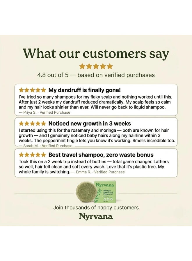 Nyrvana Moringa Rosemary & Peppermint Shampoo Bar 80G - Image 3