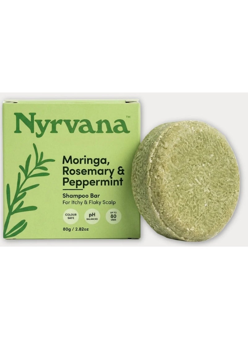 Nyrvana Moringa Rosemary & Peppermint Shampoo Bar 80G - Image 1