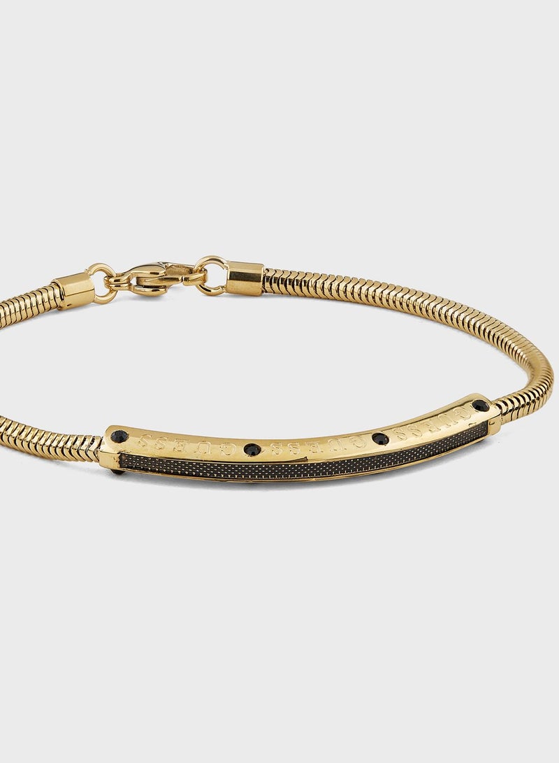 GUESS Textured Tag Chain Bracelet - Image 3