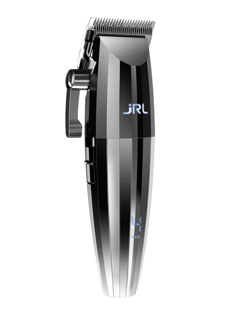 جي آر إل بروفيشنال ماكينة قص الشعر الاحترافية اللاسلكية JRL باللون الفضي | تقنية شفرة 2020C ool للعناية بالرجال - ماكينة قص قابلة لإعادة الشحن مع شاشة LCD ومقاومة للتآكل (فضية) - Image 1