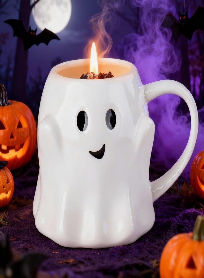 Ithmahco Halloween Decorations Indoor 2025- Vintage Halloween Candles Ghost Decor Gifts -Boo Basket for Her Him, Cute Fall Pumpkin Spice Candle Boo Basket Stuffers for Women Men Adults, Spooky Gothic Gift - Image 1