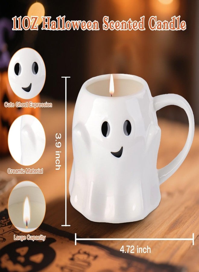 Ithmahco Halloween Decorations Indoor 2025- Vintage Halloween Candles Ghost Decor Gifts -Boo Basket for Her Him, Cute Fall Pumpkin Spice Candle Boo Basket Stuffers for Women Men Adults, Spooky Gothic Gift - Image 2