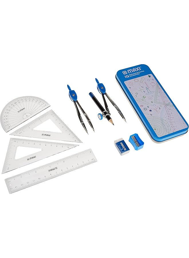 Maxi Writing Combo Pack Prm1 Geometry Box 10Pcs Set+Graphite Pencil Hb 12X1Box+Plastic Container Sharpener+Dust Free Eraser Assorted Mx Prm2022 1 - Image 2