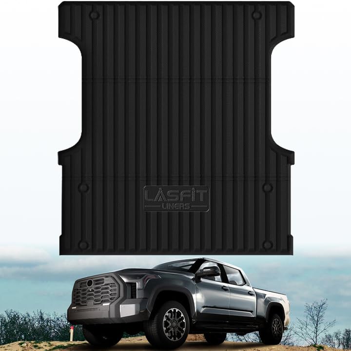 LASFIT Bed Mat for Toyota Tundra 20222026 55FT55 Truck Bed All Weather 55 FT Bed Liner for Toyota Tundra 2026 2025 2024 2023 2022 Accessories TPE Trunk Mat Cargo Mat Not Fit Dropin Liners