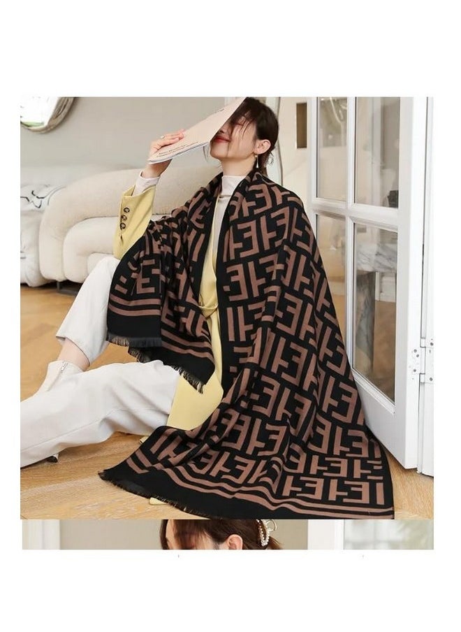 HSR - Luxury Cashmere Warm Scarf Brand Shawl Scarf For Women Pashmina Scarf Wrap Shawl - Image 1
