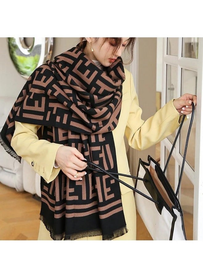 HSR - Luxury Cashmere Warm Scarf Brand Shawl Scarf For Women Pashmina Scarf Wrap Shawl - Image 1