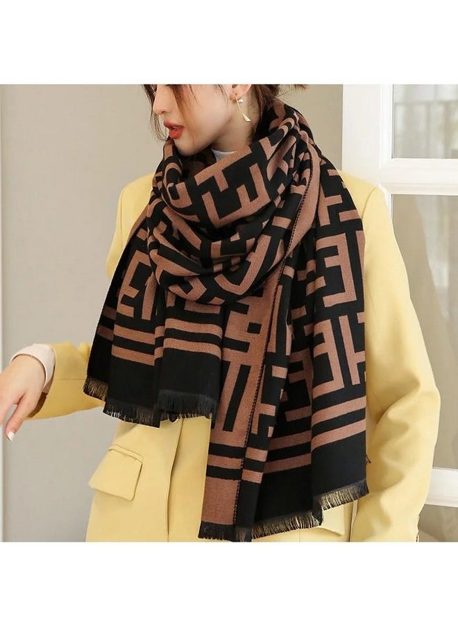 HSR - Luxury Cashmere Warm Scarf Brand Shawl Scarf For Women Pashmina Scarf Wrap Shawl - Image 1