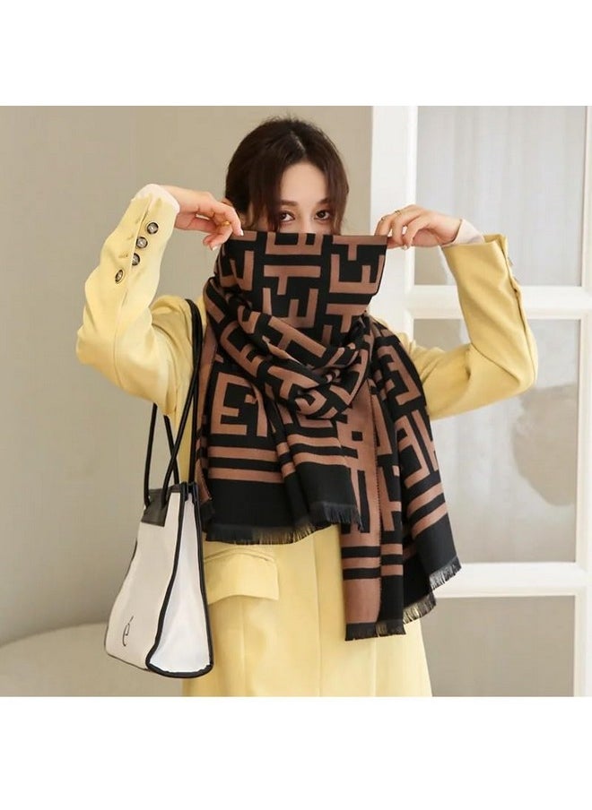 HSR - Luxury Cashmere Warm Scarf Brand Shawl Scarf For Women Pashmina Scarf Wrap Shawl - Image 1