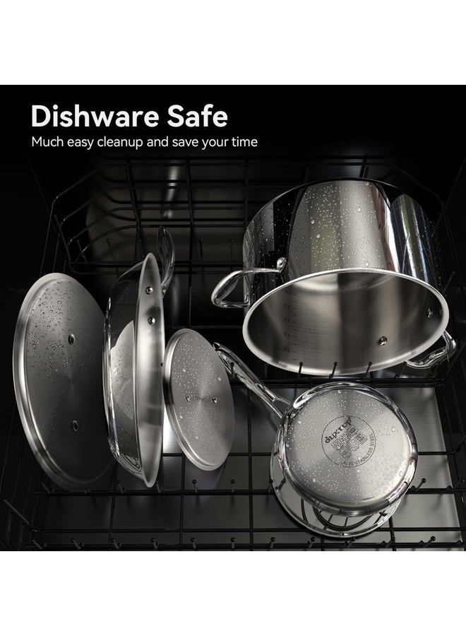 Duxtop Whole-Clad Tri-Ply Stainless Steel Induction Ready Premium Cookware Set (10pc) - Image 5