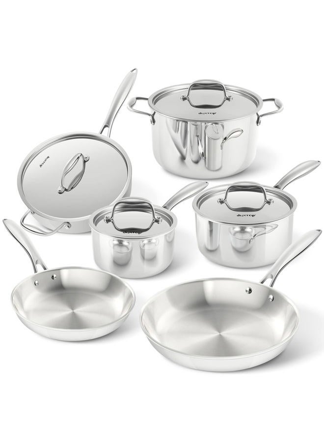 Duxtop Whole-Clad Tri-Ply Stainless Steel Induction Ready Premium Cookware Set (10pc) - Image 1