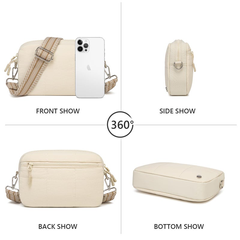 JEEHAN Puffer Crossbody Bags for Women Lightweight Small Purse Casual Quilted Shoulder Purse Handbag with Guitar Strap - Image 4