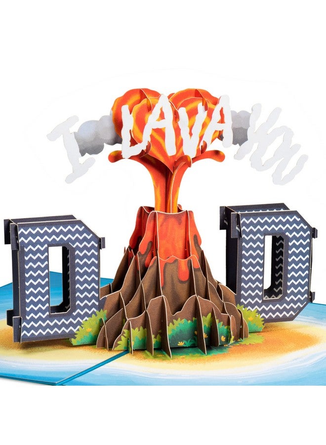 Paper Love 3D Fathers Day Card Pop Up I Lava You Dad Gift For Dad Husband Son Anyone 5" X 7" Cover Includes Envelope And Note Tag - Image 1