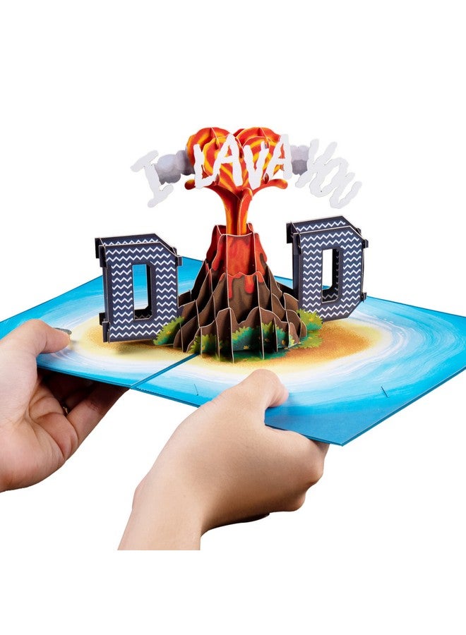 Paper Love 3D Fathers Day Card Pop Up I Lava You Dad Gift For Dad Husband Son Anyone 5" X 7" Cover Includes Envelope And Note Tag - Image 3