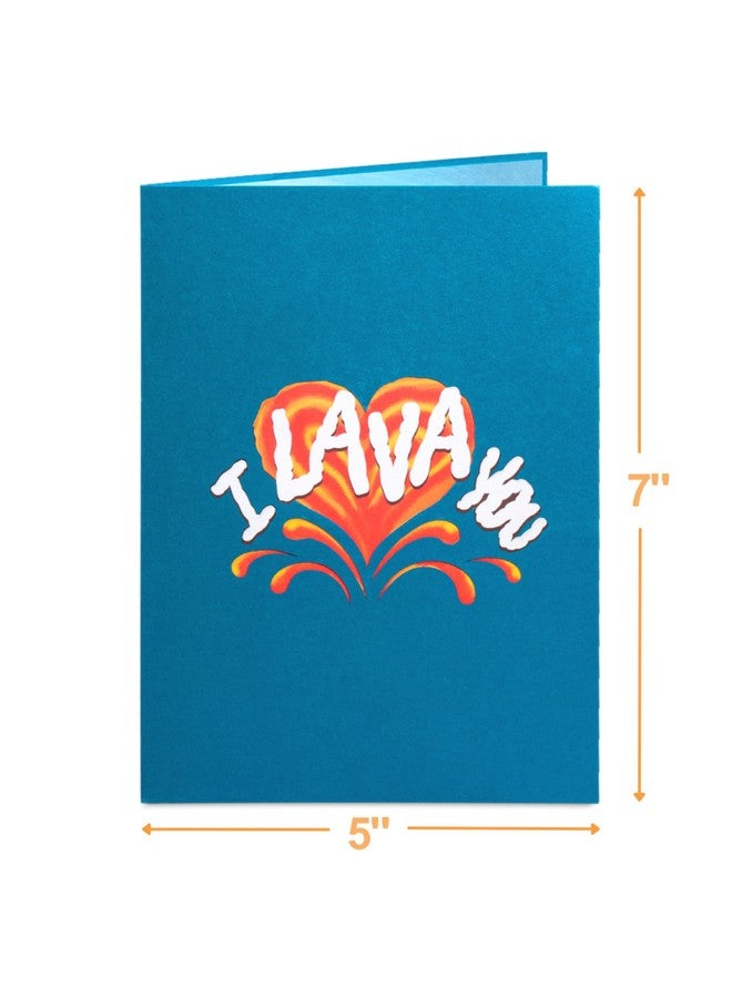 Paper Love 3D Fathers Day Card Pop Up I Lava You Dad Gift For Dad Husband Son Anyone 5" X 7" Cover Includes Envelope And Note Tag - Image 2