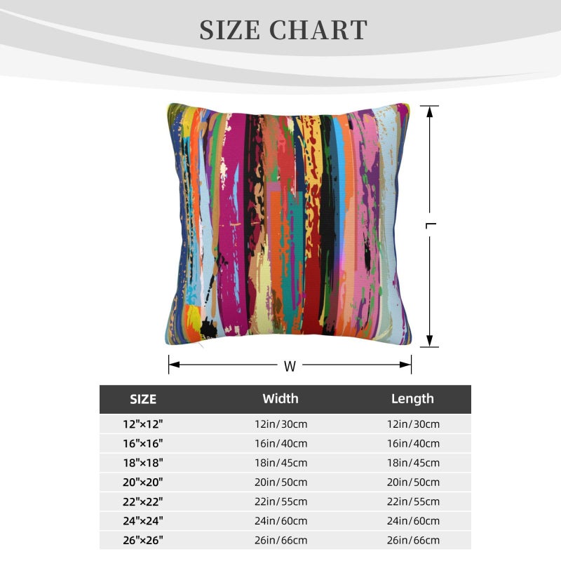 Lcokin Multicolored Rainbow Abstract Throw Pillow Covers 20x20 Inches Set of 2  Decorative Colorful Striped Pillow Case Square Cushion Covers for Sofa Bed Couch Living Room - Image 3