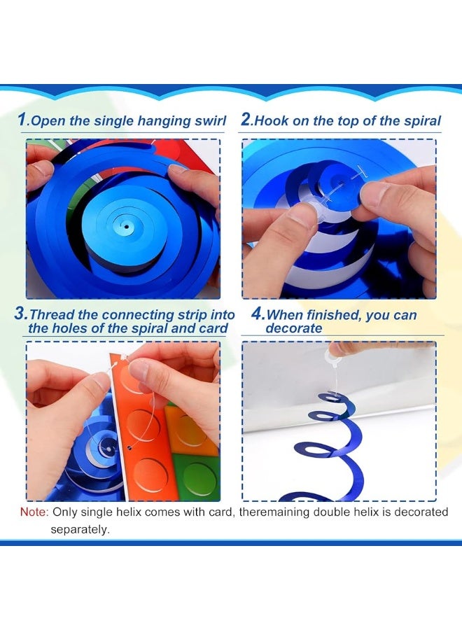 Eersida 30 قطعة من كتل البناء كعك الحفلات مجموعة زينة دوامة معلقة 16 قطعة من كتل البناء مع دوامة معلقة واحدة و 14 قطعة من الدوامة المعلقة المزدوجة لزينة عيد الميلاد بموضوع كتل البناء - Image 4