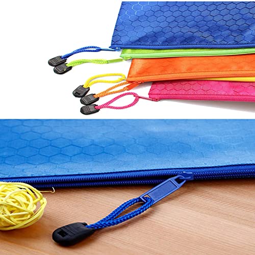 SRainbowPP 12 Pieces 12 Colors Zipper Waterproof Bag Pencil Pouch for Cosmetic Makeup Bills Office Supplies Travel Accessories and Daily Household Supplies - Image 5