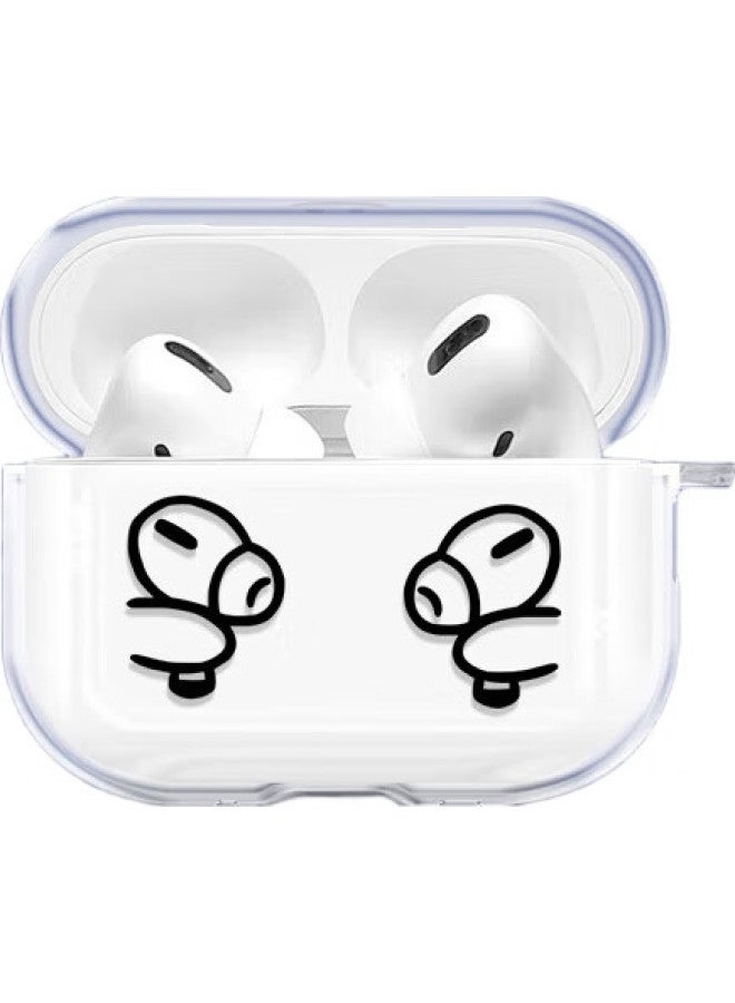 Inkaida Suitable For Apple Airpods Pro 2 Protective Case, Wireless Bluetooth Earphone Cover, Non-Slip Creative Anti-Drop Case, Storage Box, Handheld Earphone, Smiley Face - Image 2