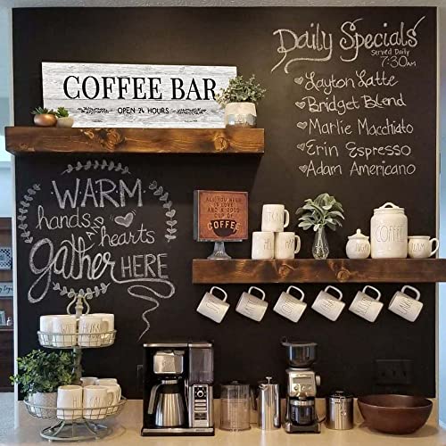 WOWGOOMO Classic Coffee Bar Signs Grey Canvas Wall Art - Rustic Cafe Bar Accessories Set for Home Bar, Kitchen, Pub, Store - 6"x17" - Image 5
