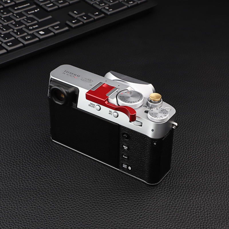 Haoge THB-X2R Metal Hot Shoe Thumb Up Rest Hand Grip for Fujifilm X100VI Fuji X100V Camera Red - Image 4