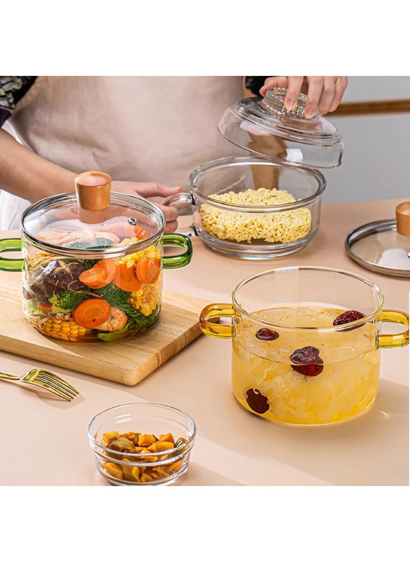 VINCENZO VINCENZO Glass Serving Bowl with Lid Oven Microwave Safe Casserole Vessel for Curry Kitchen Server Ware Mixing Pottery for Snacks Cake Cereal Rice Sambar Transparent 1600ML  - Image 3