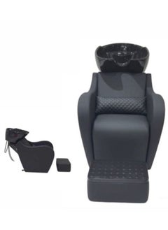 Salon System Salon System Hair Washing Chair With Foot Stool Black 