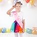 Toycost Layered Rainbow Tutu Skirt Costumes Set with Hair Bows Clips and Satin Sash for Girls Birthday Party Dress up - Image 3