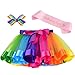 Toycost Layered Rainbow Tutu Skirt Costumes Set with Hair Bows Clips and Satin Sash for Girls Birthday Party Dress up - Image 2