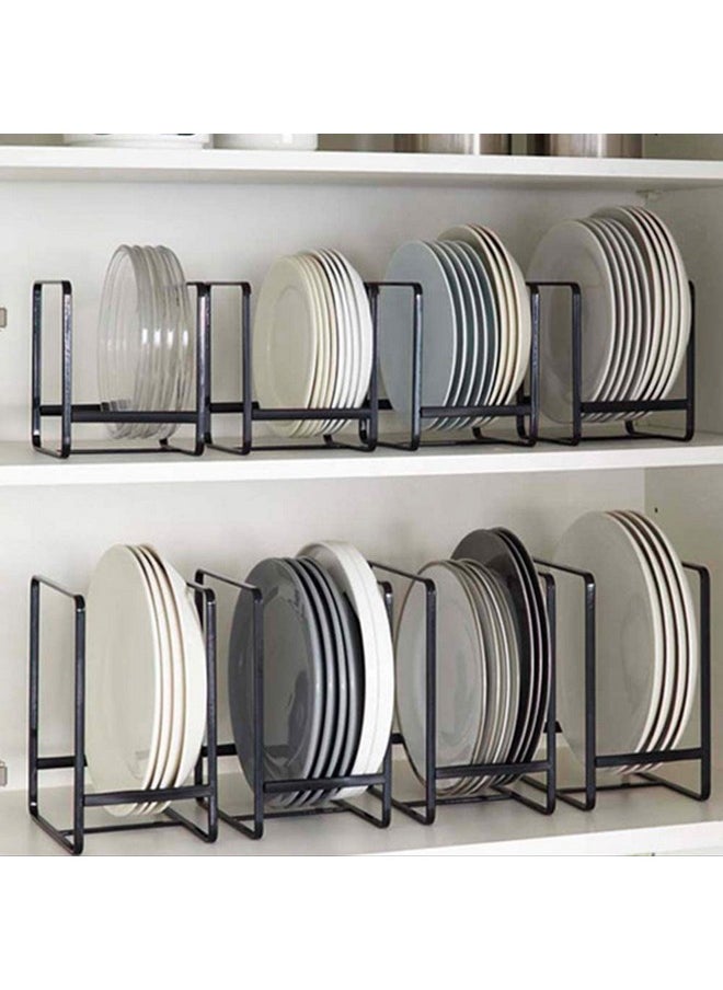 MosQuick - MosQuick® 2Pcs Big & Small Plate Stand, Utensil Stand, and Dish Rack - Essential Utensil stand for kitchen and Efficient Plate stand for kitchen bowl stand for kitchen Perfect Bartan stand -Black - Image 1