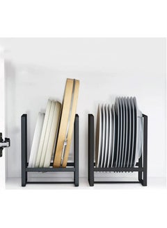 MosQuick® 2Pcs Big & Small Plate Stand, Utensil Stand, and Dish Rack - Essential Utensil stand for kitchen and Efficient Plate stand for kitchen bowl stand for kitchen Perfect Bartan stand -Black