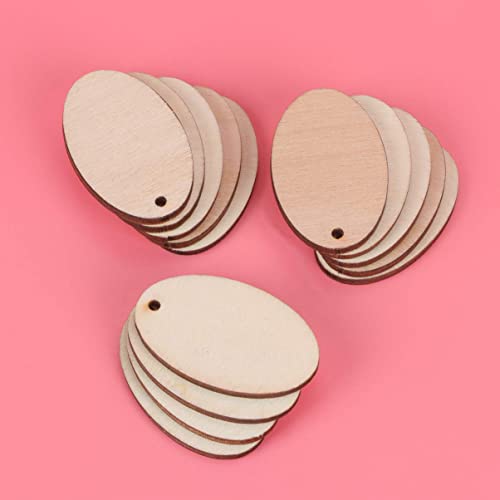 ROOT KRAFT MDF Cutouts | Wooden Cutout For Craft | Pine Wood | Unfinished Tags for Key Chain, Slices Crafts, Xmas, Decorations, Painting | Resin Art Work | MDF Board Cutouts, Oval- [50pcs]-[4.5cmx5cm] - Image 5
