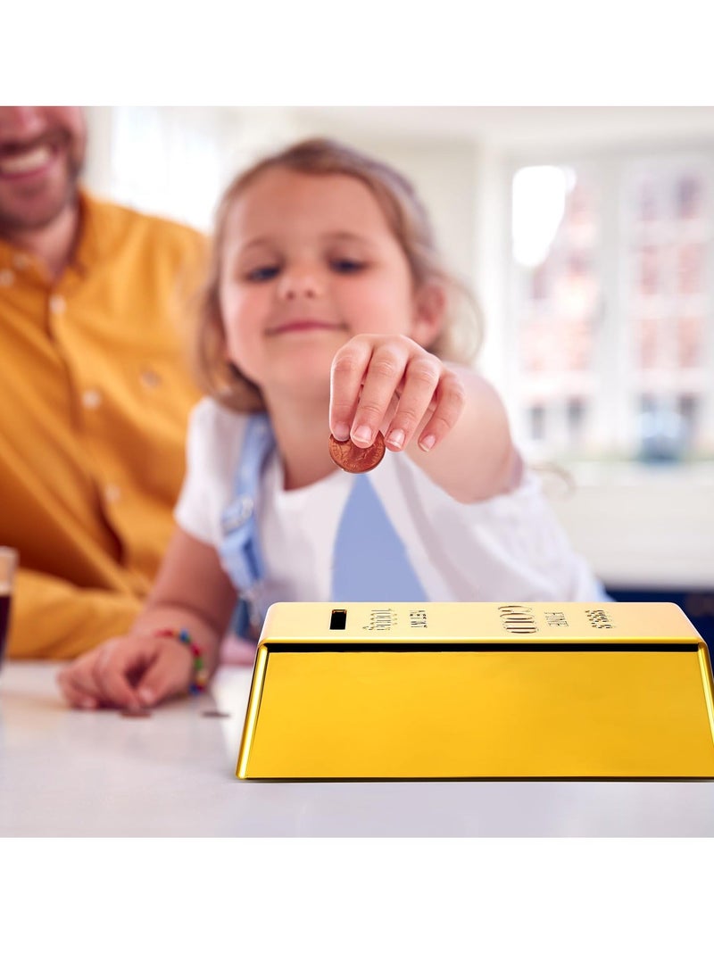 Generic - Gold Bullion Bars Saving Money Box 6.5 in Fake Gold Bar Coin Bank Unbreakable Plastic Replica Bullion Brick Money Pot Money Saving Box for Kid Adult Novelty Decor Gifts for Birthday Festiaval 3Pcs - Image 1