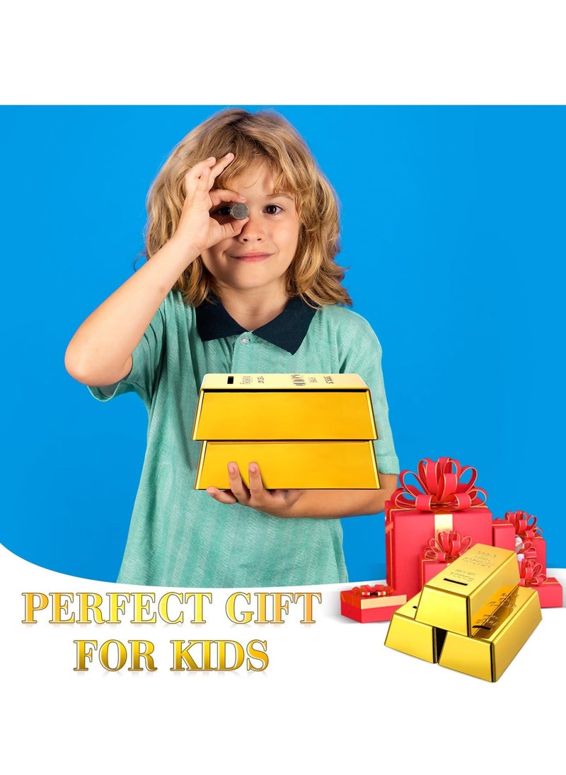 Generic - Gold Bullion Bars Saving Money Box 6.5 in Fake Gold Bar Coin Bank Unbreakable Plastic Replica Bullion Brick Money Pot Money Saving Box for Kid Adult Novelty Decor Gifts for Birthday Festiaval 3Pcs - Image 1