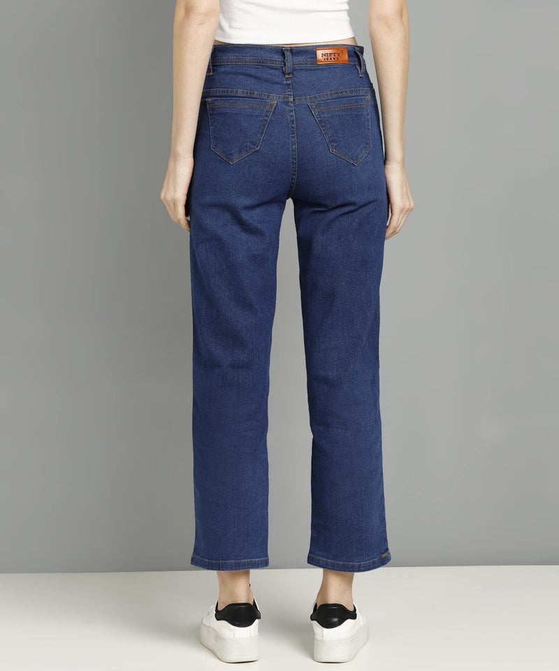 Nifty Women's Denim Straight Fit Boyfriend Jeans (Jean_1439_BTA_34_Bata_Blue_34) - Image 2