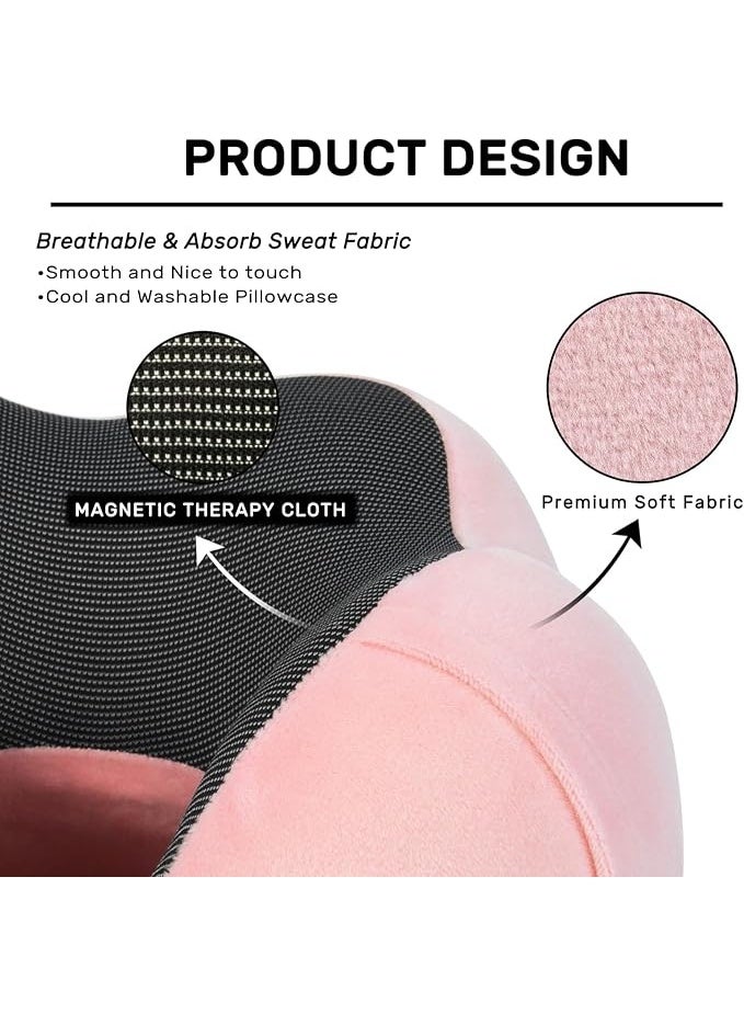 Memory Foam Travel Neck Pillow Set, Soft Ergonomic Neck Support for Airplane, Car, Train and Home Use, Comfortable Rest Cushion for Sleeping and Long Travel - Image 5
