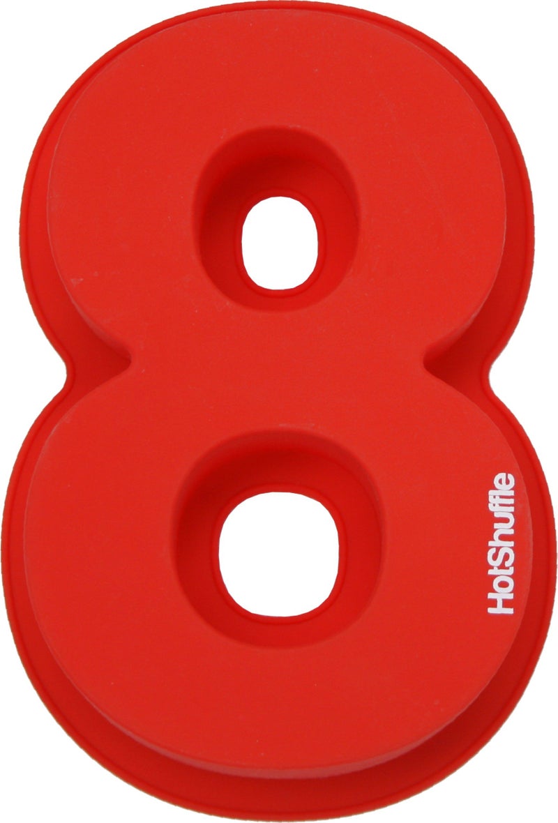 HotShuffle 13 Inch 33cm XL Silicone Number Cake Tin Mould Baking Birthday Anniversary Number 8