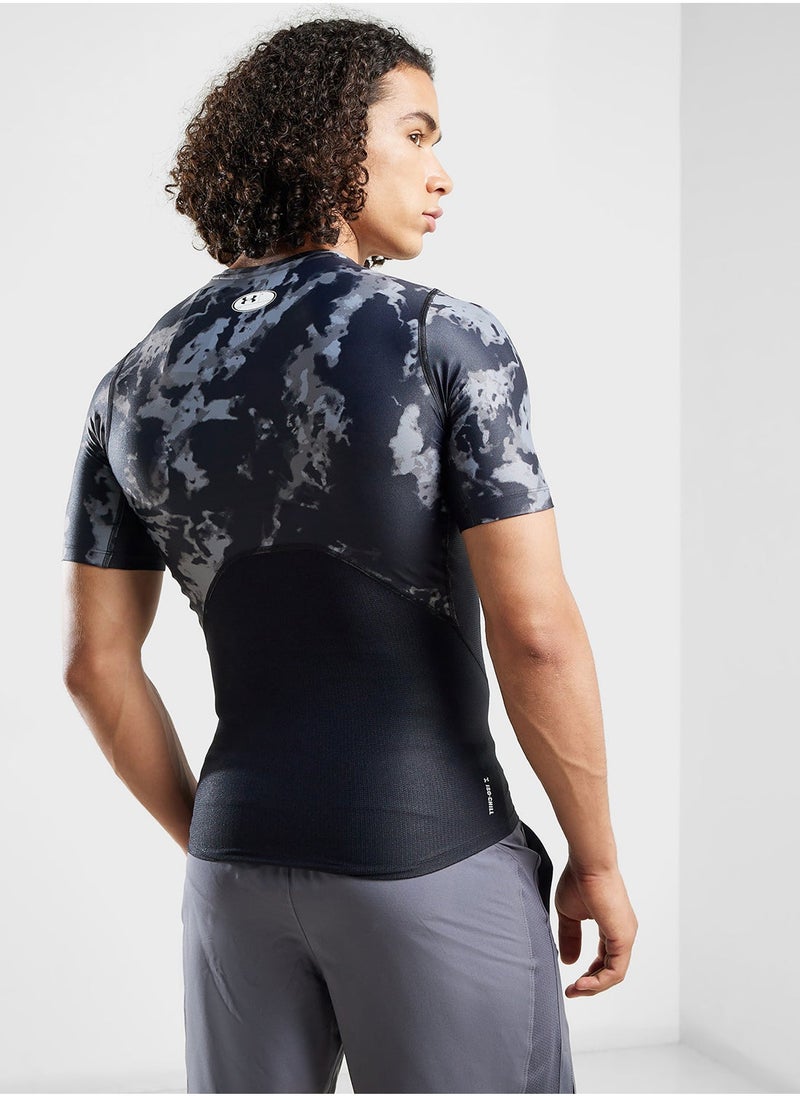 UNDER ARMOUR Heatgear Isochill Printed Compression T-Shirt  - Image 2