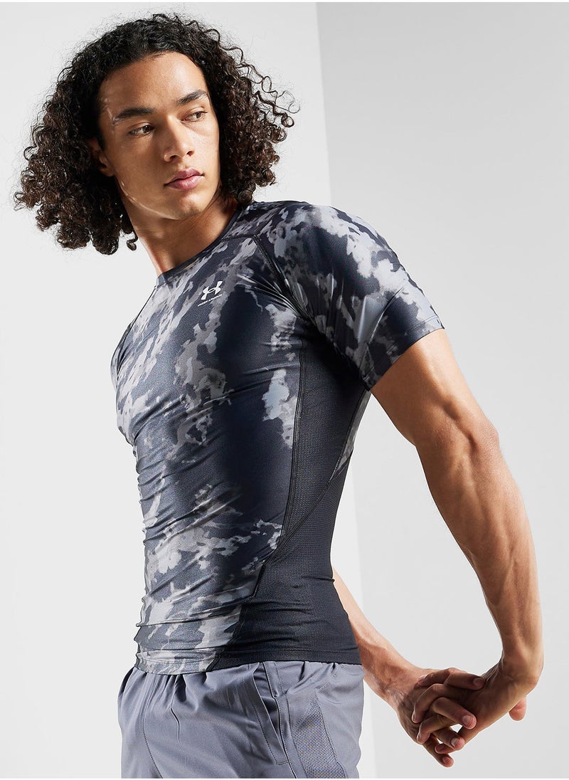 UNDER ARMOUR Heatgear Isochill Printed Compression T-Shirt  - Image 1
