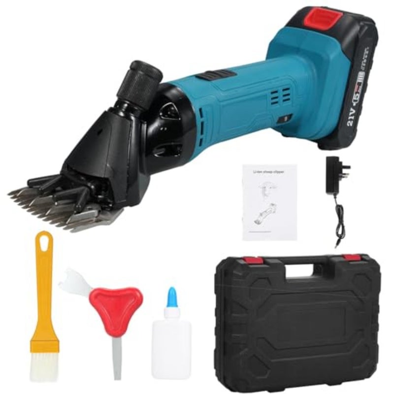Electric Sheep Shears 500W 2400RPM Professional Shearing Clipper 21V with 6 Speed for Shaving Fur Wool in Sheep Cattle and Other Farm Livestock with Lithium Batteries - Image 1