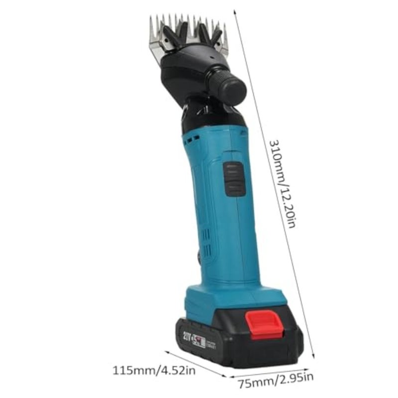 Electric Sheep Shears 500W 2400RPM Professional Shearing Clipper 21V with 6 Speed for Shaving Fur Wool in Sheep Cattle and Other Farm Livestock with Lithium Batteries - Image 2