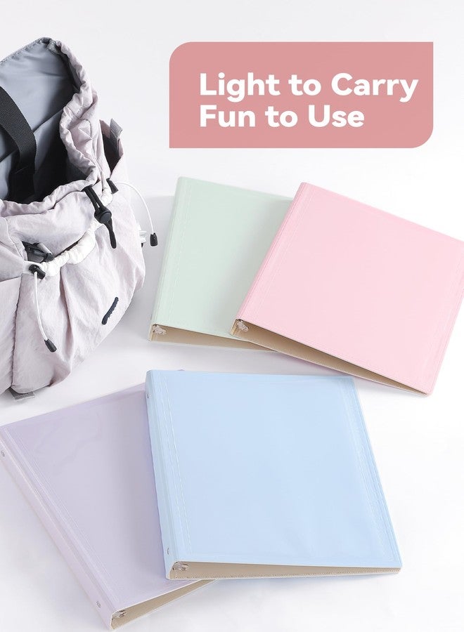 SortRax 1 Inch Binders 3 Ring, 4 Pack Cute Pastel Binders, Built Stronger with Safer Edges, Lightweight, Clear View Cover with Inside Pockets, School Office Supplies - Image 3