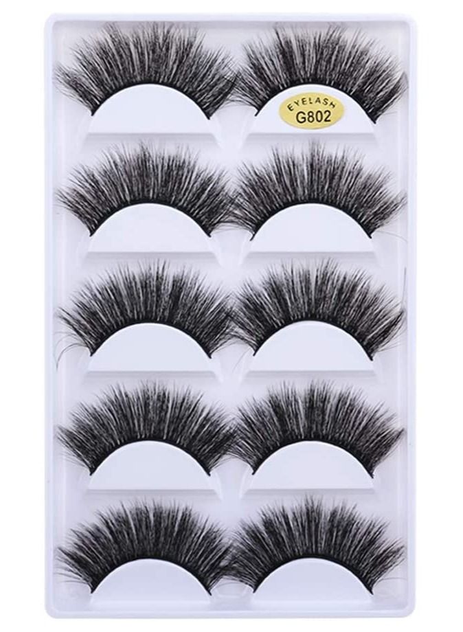 ORiTi 5 Pairs Faux 3D Mink Lashes Handmade False Lashes - Image 1
