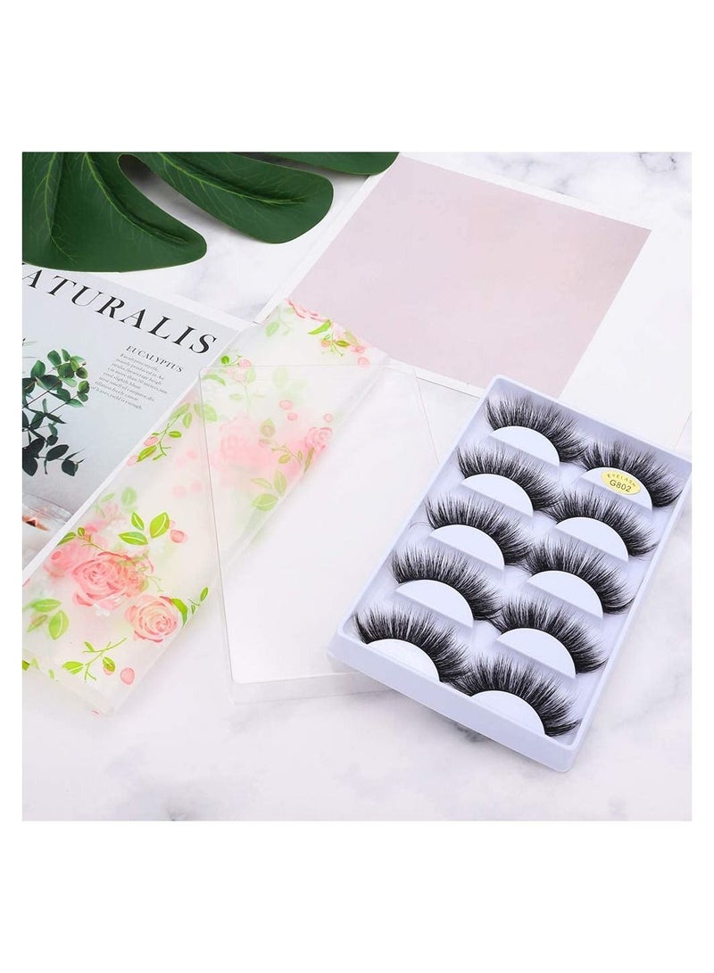 ORiTi 5 Pairs Faux 3D Mink Lashes Handmade False Lashes - Image 5