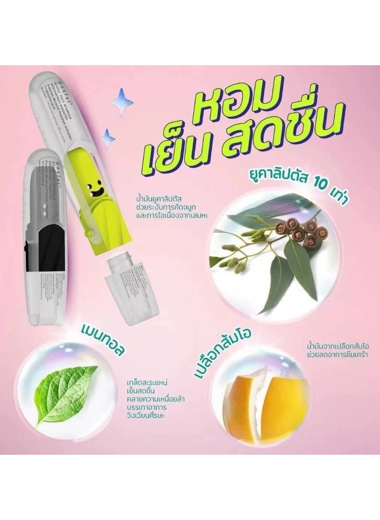 PASTEL 6-PACKS Thai Mint Flavored Nose Cooling Sticks, Magic Nasal Decongestant, Natural Herbal Medicine, Refreshing While Driving, Can Improve Concentration and Provide a Refreshing and Cooling Feeling  - Image 3