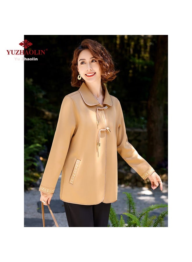 Yuzhaolin Middle-aged And Elderly Women's Elegant Short Coat, Women's Overcoat, Mother's Jacket, Grandmother's Outerwear Y243u2015 - Image 3